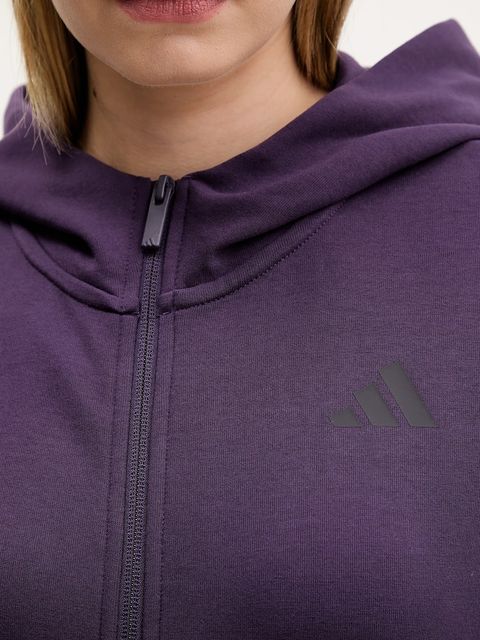 adidas bluza Future Icons damska kolor fioletowy z kapturem z nadrukiem JX0441