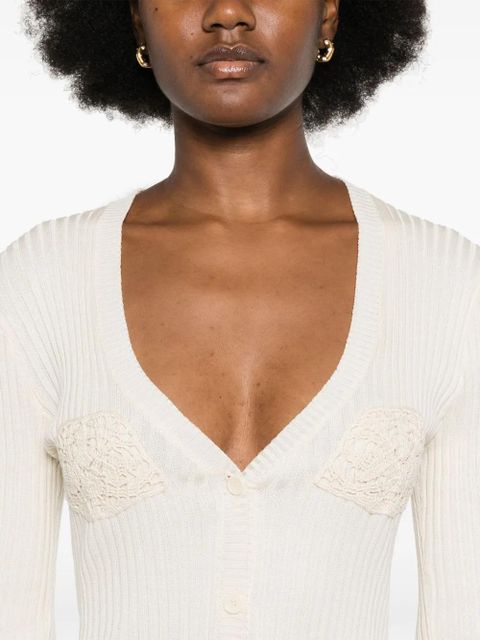 Magda Butrym crochet-bra cardigan - Neutrals