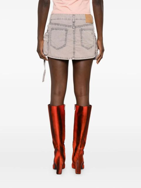 The Attico pocket-detailed cotton mini skirt - Grey