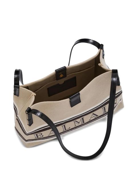 Balmain small Release canvas tote bag - Neutrals
