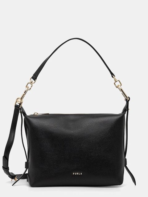 Furla torebka skórzana Tonie Mini Hobo kolor czarny WE00877 A.0023 O6000 - zdjęcie produktu nr 1