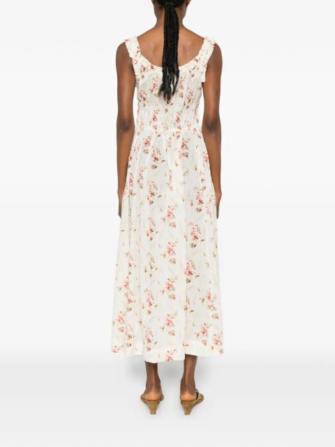 DÔEN Emmaretta floral-print midi dress - White