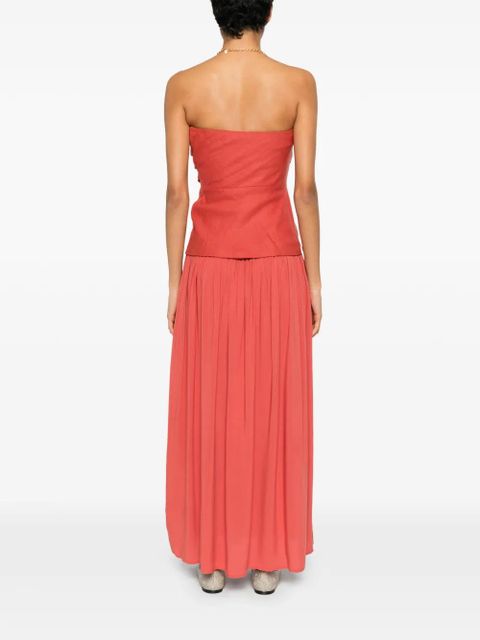 Faithfull the Brand Hedy Maxi ruched bandeau dress - Red