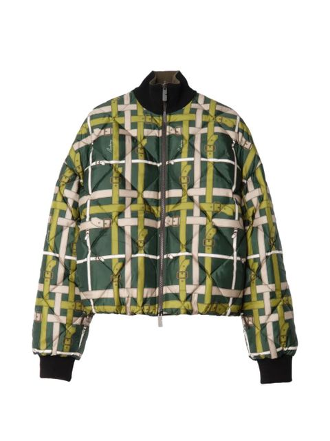 Burberry cropped reversible belt check nylon jacket - Green - zdjęcie produktu nr 1