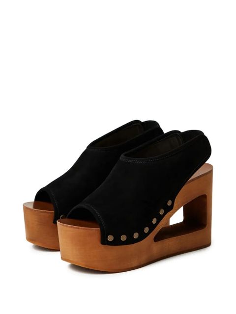 TWINSET 105mm suede platform sandals - Black - zdjęcie produktu nr 2