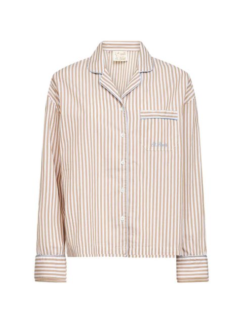 MC2 Saint Barth striped-pattern piping-detailing shirt - Neutrals - zdjęcie produktu nr 1