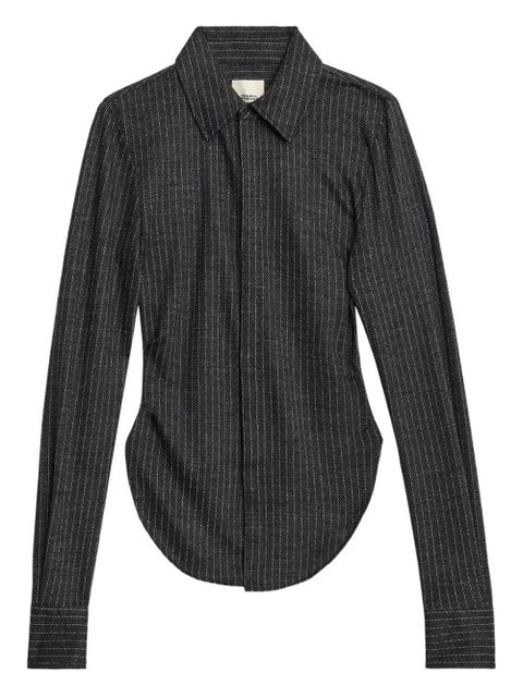 ISABEL MARANT Romea pinstripe shirt - Grey - zdjęcie produktu nr 1