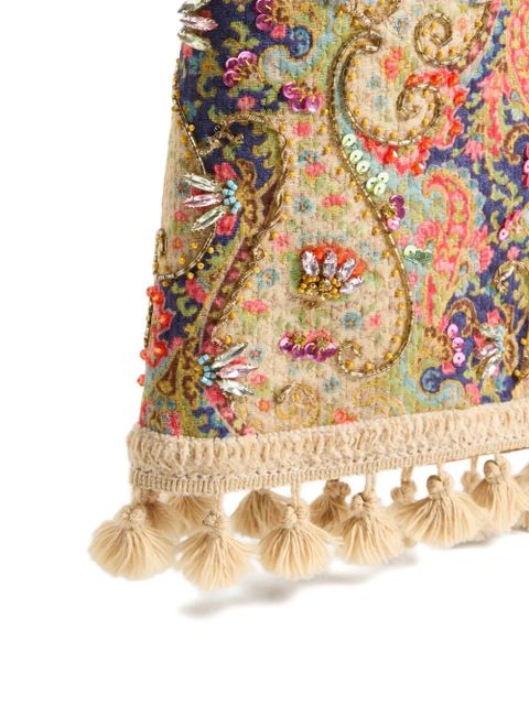 Valentino Garavani embroidered skirt on piquet with paisley Voyage Imaginaire-print - Neutrals