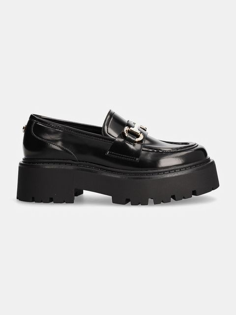 Steve Madden mokasyny skórzane Occupy damskie kolor czarny na platformie SM11003276 - zdjęcie produktu nr 2