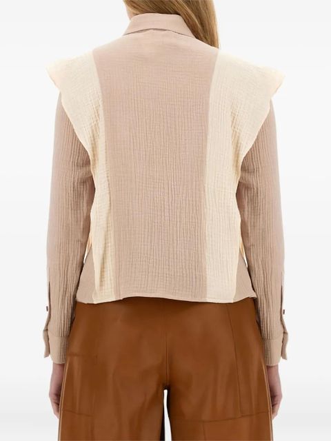 Alysi two-tone cotton shirt - Neutrals
