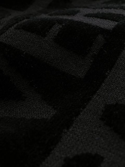 Versace logo towelling belted robe - Black