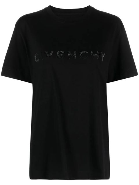 Givenchy rhinestone-embellishment cotton T-shirt - Black - zdjęcie produktu nr 1
