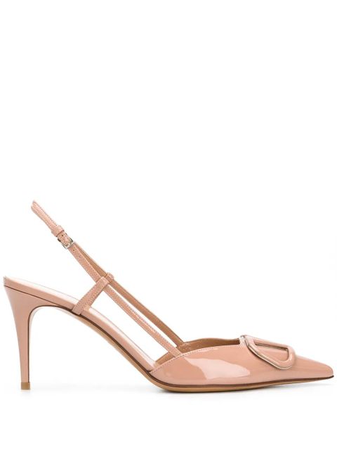 Valentino Garavani 80mm VLogo Signature slingback pumps - Neutrals - zdjęcie produktu nr 1