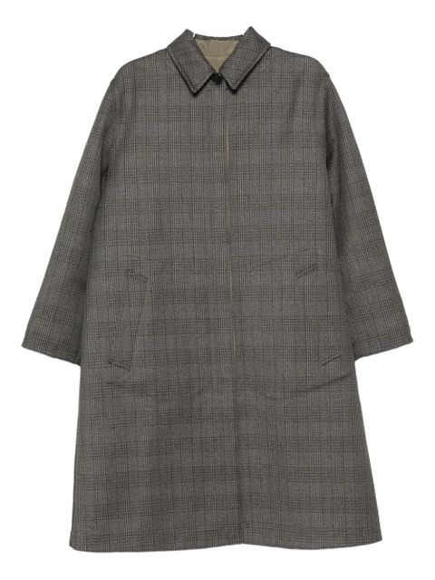 The Row wool-silk check coat - Black