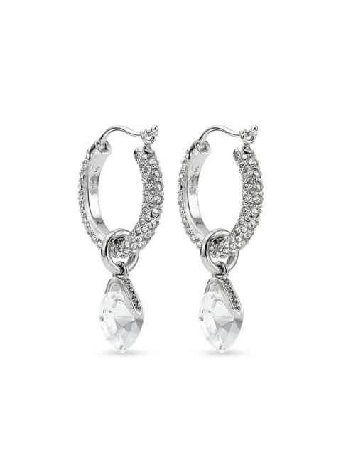 Jimmy Choo crystal heart hoop earrings - Silver