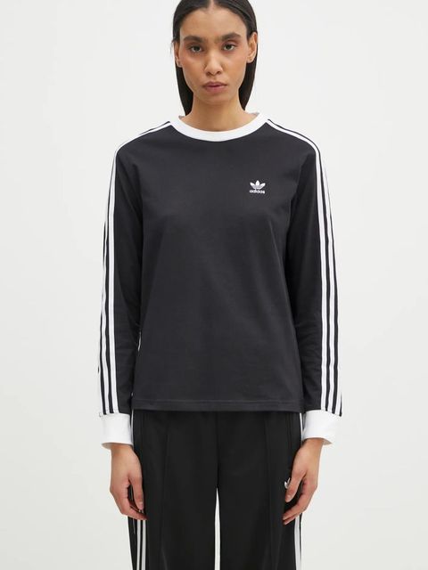 adidas Originals longsleeve bawełniany 3-Stripes kolor czarny JC5774 - zdjęcie produktu nr 1