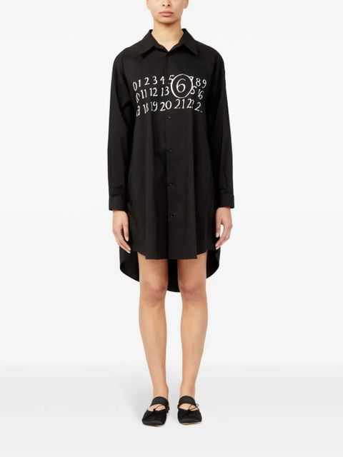 MM6 Maison Margiela signature numbers motif shirt dress - Black - zdjęcie produktu nr 2