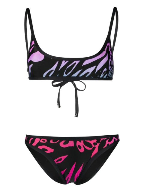 The Attico gradient animal print bikini - Black - zdjęcie produktu nr 1
