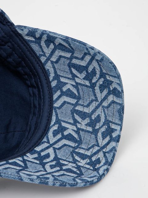 Karl Lagerfeld Jeans czapka z daszkiem jeansowa kolor niebieski wzorzysta A2W33091