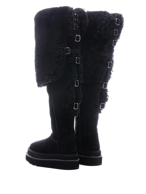 UGG x Sacai buckle-detail thigh-high boots - Black