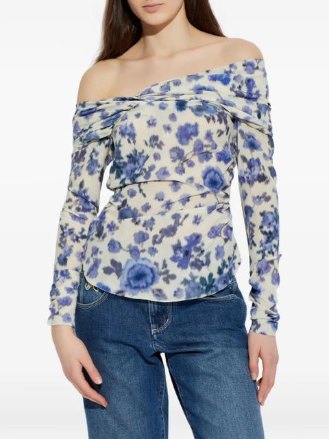 ISABEL MARANT Danka floral off-shoulder top - Neutrals