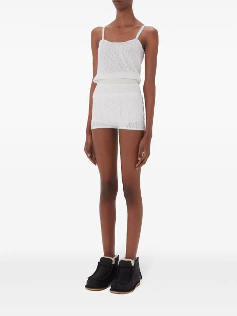 JW Anderson logo-embroidered pointelle top - White