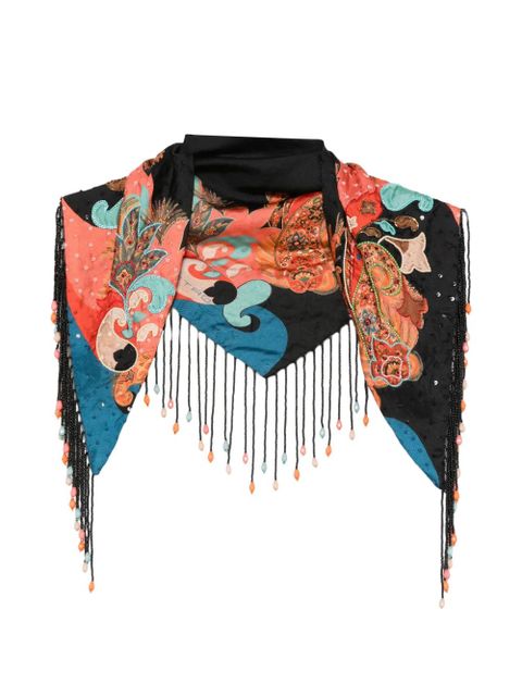 ETRO paisley-pattern beaded scarf - Black - zdjęcie produktu nr 1
