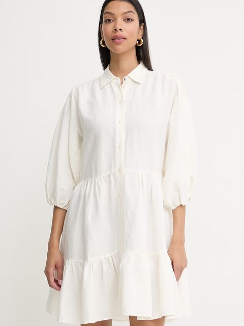 BOSS Orange sukienka koszulowa z lnem C Disenna - zdjęcie produktu nr 2