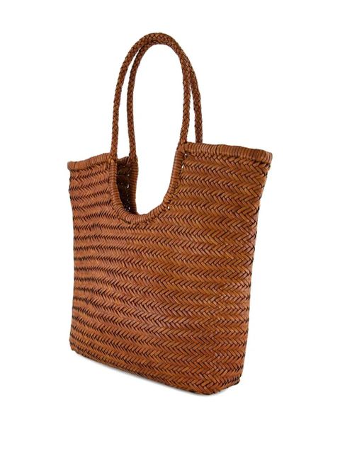 DRAGON DIFFUSION NS Diagonal Triple Jump leather shoulder bag - Brown