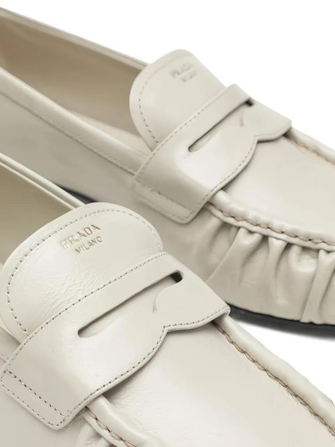 Prada ruched loafers - Neutrals
