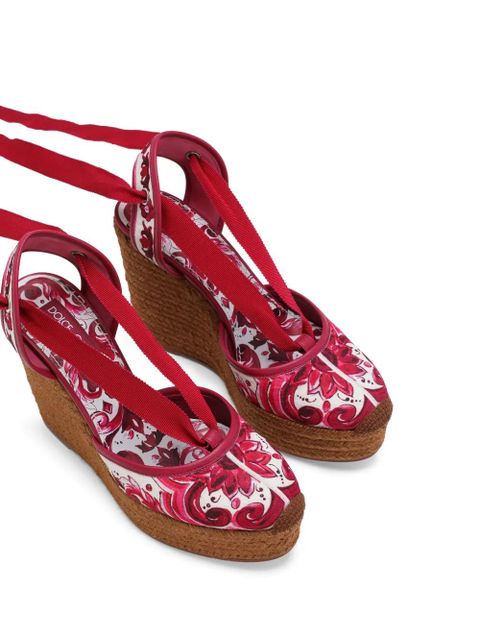 Dolce & Gabbana Majolica-print espadrilles - Red