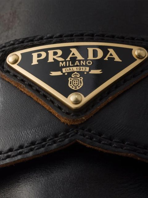 Prada logo-triangle loafers - Black