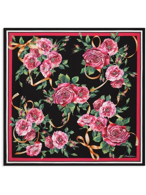 Dolce & Gabbana floral-print foulard - Black - zdjęcie produktu nr 1