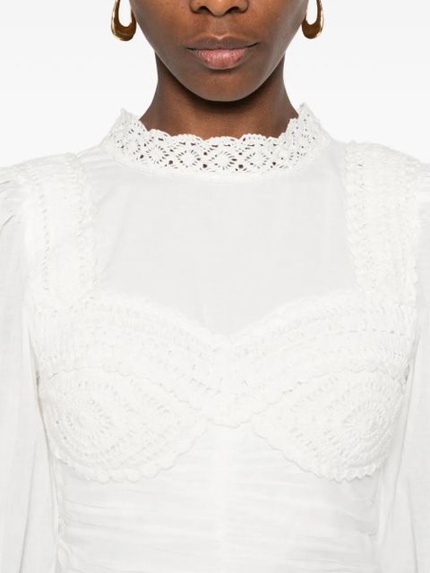 FARM Rio lace long-sleeve blouse - White
