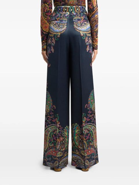 ETRO wide-leg printed trousers - Blue