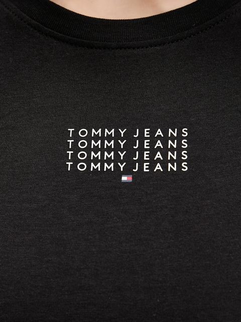 Tommy Jeans t-shirt bawełniany damski kolor czarny DW0DW21841