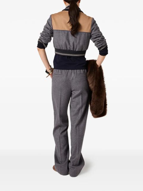 Miu Miu elasticated-waistband straight trousers - Grey - zdjęcie produktu nr 2