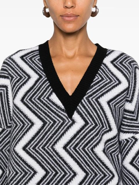 Missoni zigzag wool sweater - Black