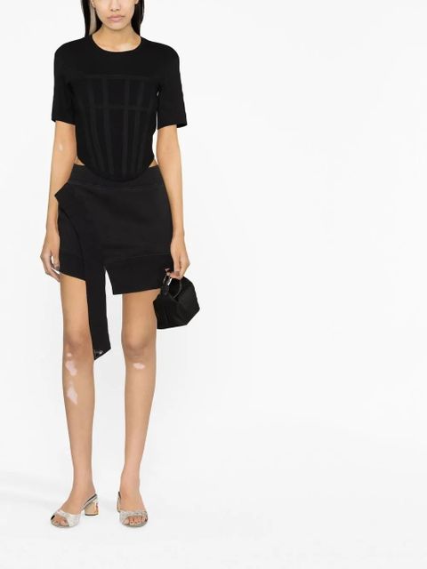 The Attico asymmetric hem pencil skirt - Black