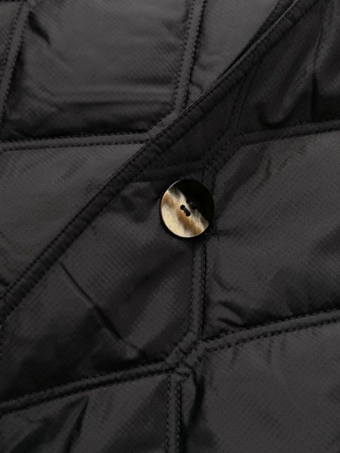 GANNI oversized-collar quilted jacket - Black