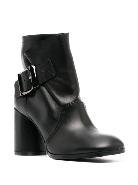 Casadei 85mm buckle-detail ankle boots - Black