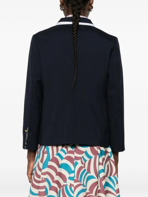 Marni Tropical contrast-trim blazer - Blue