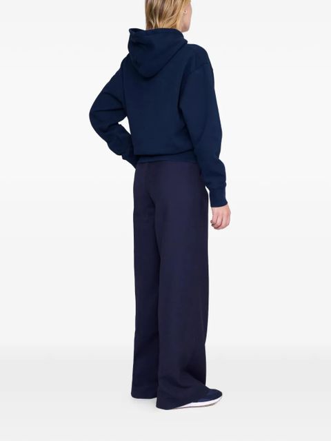 ANINE BING Debbie appliqué-detail hoodie - Blue