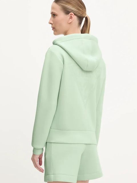 Guess bluza ALLIE damska kolor turkusowy z kapturem z nadrukiem V3RQ11 K7UW2