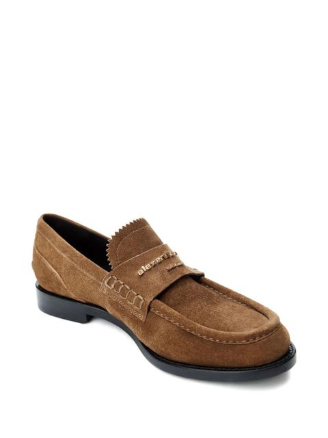 Alexander Wang logo-plaque suede loafers - Brown - zdjęcie produktu nr 2