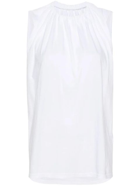 MM6 Maison Margiela gathered-detail cotton tank top - White - zdjęcie produktu nr 1