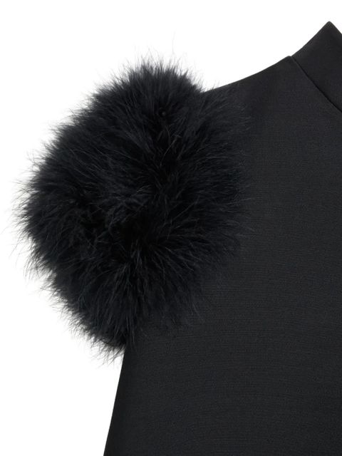 Valentino Garavani Crepe Couture feather mini dress - Black
