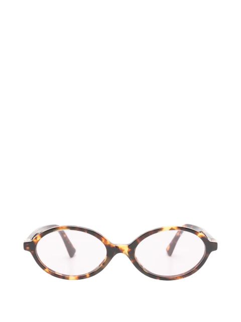 Miu Miu Eyewear tortoiseshell-effect oval-frame sunglasses - Brown - zdjęcie produktu nr 1