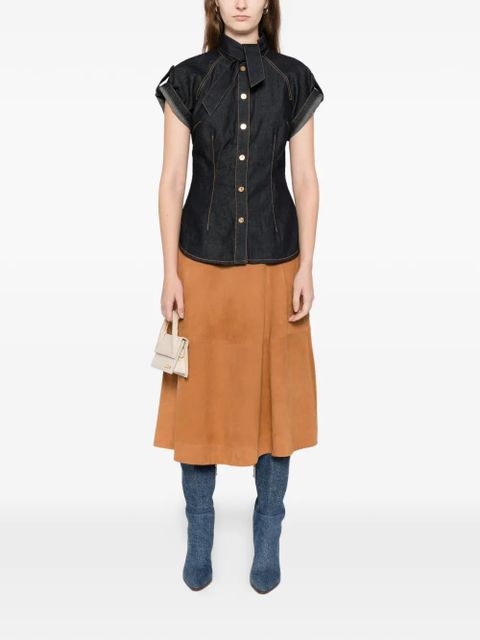 ZIMMERMANN denim tie neck shirt - Blue - zdjęcie produktu nr 2