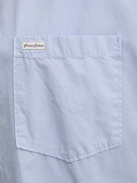 Guess Jeans koszula bawełniana damska kolor niebieski relaxed z kołnierzykiem klasycznym W4YH22 WGCF1